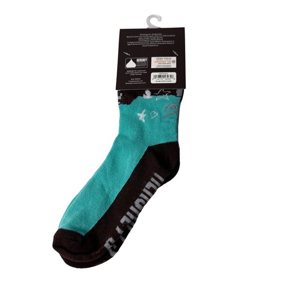 Chocolate Bar Theme Socks Kids Size 9-3.5 Brown Blue Fun Novelty Gift NWT - Picture 2 of 6